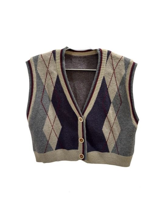 SHEIN Jackets & Blazers - SHEIN Argyle Knit Vest Great for Layering